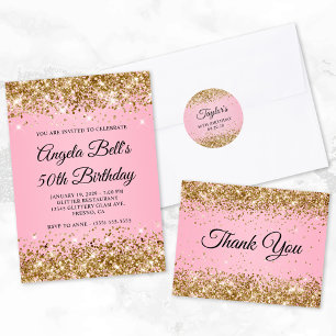Gold Glitter Pink 18th Birthday Party Welcome Tapestry