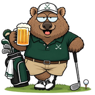 Golfer Wombat Birthday Party Banner