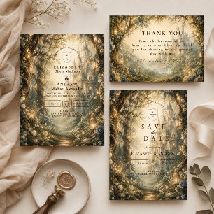 Enchanted Woodland Fantasy Wedding Thank You Card