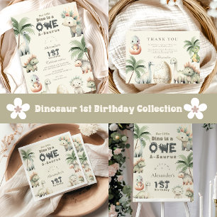 Dinosaur 1st Birthday Party Invitation