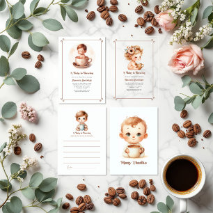 Mocha Mousse Love Is Brewing Coffee Baby Shower Invitation