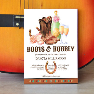 Boots and bubbly western rodeo cowgirl brunch invitation
