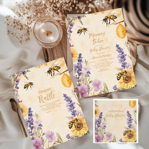Mummy to Bee Floral  Baby Shower Invitation