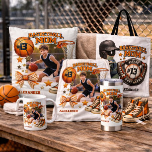 Vintage Grunge Basketball Mum Photo Gift Tote Bag
