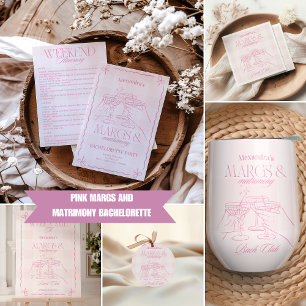 Pink Margs And Matrimony Bachelorette Invitation