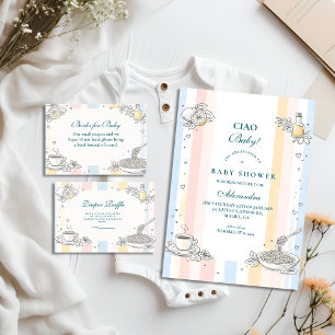 Italian Café Doodle Diapper Raffle Enclosure Card