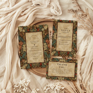 Vintage Botanical Foliage Wedding Enclosure Card