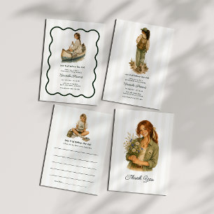 Last Trail Before the Veil Wildflower Bachelorette Thank You Card