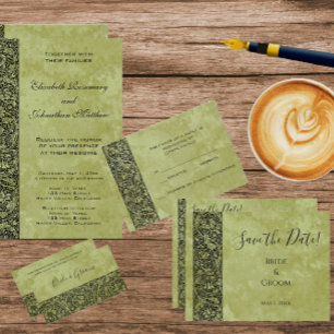 Vintage Wedding, Victorian Floral Save the Date Postcard