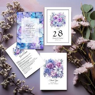 Silver, Icy Blue and Lilac Wedding Guest Details Enclosure Card
