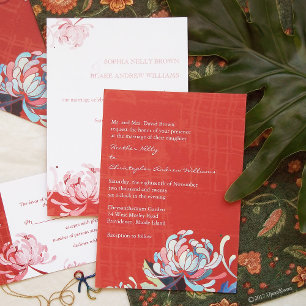 Pink Floral Midsummer Wedding Invitation