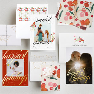 Elegant Christmas Florals Holiday Wrapping Paper Sheet