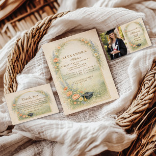 Garden Rose Graduation Celebration Invitation