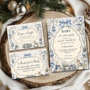 Vintage Storybook Christmas Baby Shower Invitation