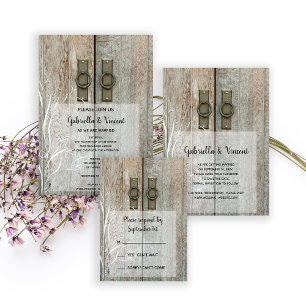 Double Barn Doors Country Wedding RSVP Response