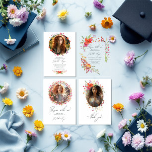 Wildflower Graduation Party Photo Invitation
