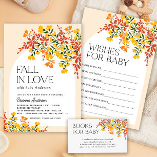  Books for Baby Fall In Love Autumn Baby Shower Enclosure Card