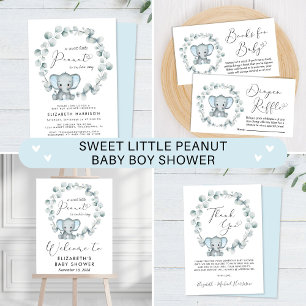 Elephant Eucalyptus Diaper Raffle Baby Boy Shower Enclosure Card