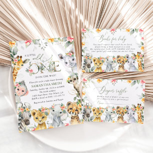 Jungle Animals, Safari, Flowers, Books For Baby Enclosure Card