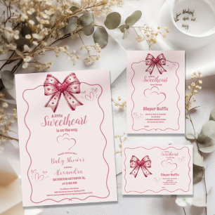 A Little Sweetheart Valentine Baby Diapper Raffle  Enclosure Card