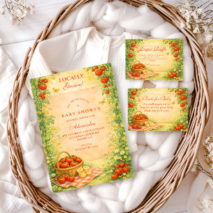 Rustic Garden Tomato Baby Shower Invitation