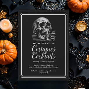 Vintage Skull Costumes & Cocktails Halloween Party
