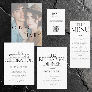 Elegant Modern Clean Sage Full Photo Wedding Save The Date