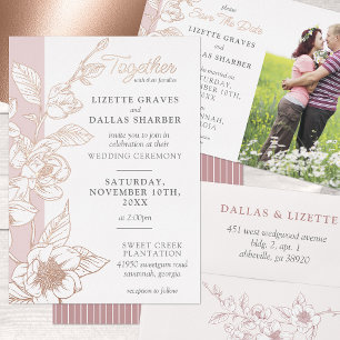 Save The Date Magnolia Blush Wedding 4-Photo