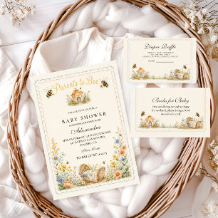 Whimsical Parents To Bee Baby Shower Invitation