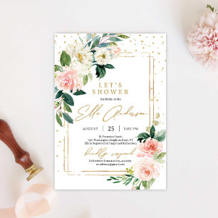 Modern Boho Floral gold geometric we still do Invitation
