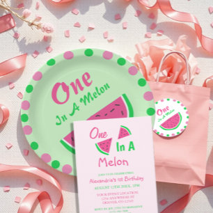 One In A Melon 1st Birthday Invitation