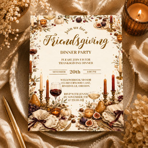 Elegant Cosy Candlelight Friendsgiving Paper Plate
