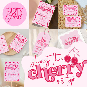 "Oh Baby" Cherry on Top Thank You Sticker