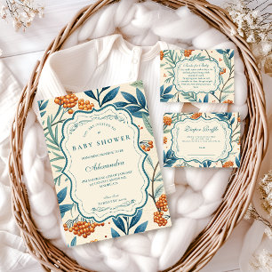 Sage Berry Botanical Baby Shower Diapper Raffle Enclosure Card