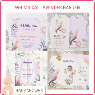 Gender Neutral Lavender Baby Shower Return Address