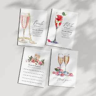Petals & Prosecco Champagne Bridal Shower Advice Card