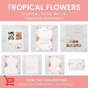 Tropical Peach Flowers Wedding 