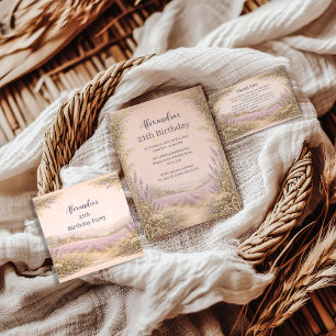 Lavender Field Garden Birthday Invitation