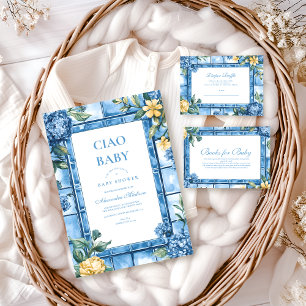 Watercolor Ciao, Baby Italian Baby Shower Registry Enclosure Card