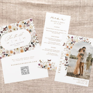 Fall Wild Flower Arch Frame Wedding Photo Save