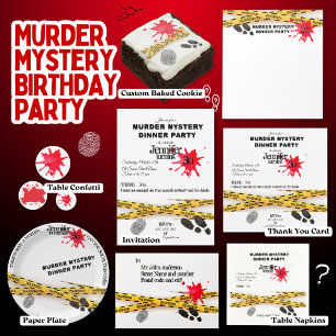 Murder mystery birthday dinner party crime scene   notepad