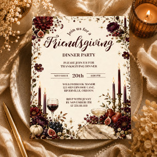 Dramatic Moody Autumn Friendsgiving Invitation