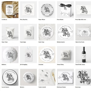 Stylish Classic Vintage Retro Ornament Baby Shower Invitation