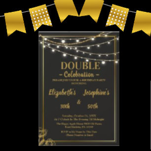 Elegant Dual Birthday Soiree Invitation