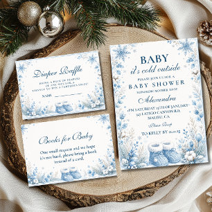 Elegant Blue Winter Baby Shower Napkin