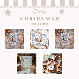 3 Photo Christmas Doodle Line Art Holiday