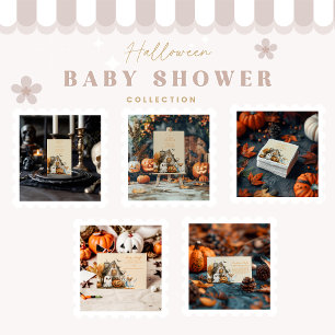 Neutral Ghost Halloween Baby Shower Invitation