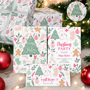 Cute retro Christmas things Illustration Pattern Wrapping Paper