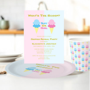 Ice Cream Gender Reveal Invitation