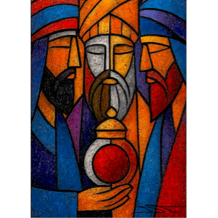 Modern Stained Glass Three Wise Men Tote Bag